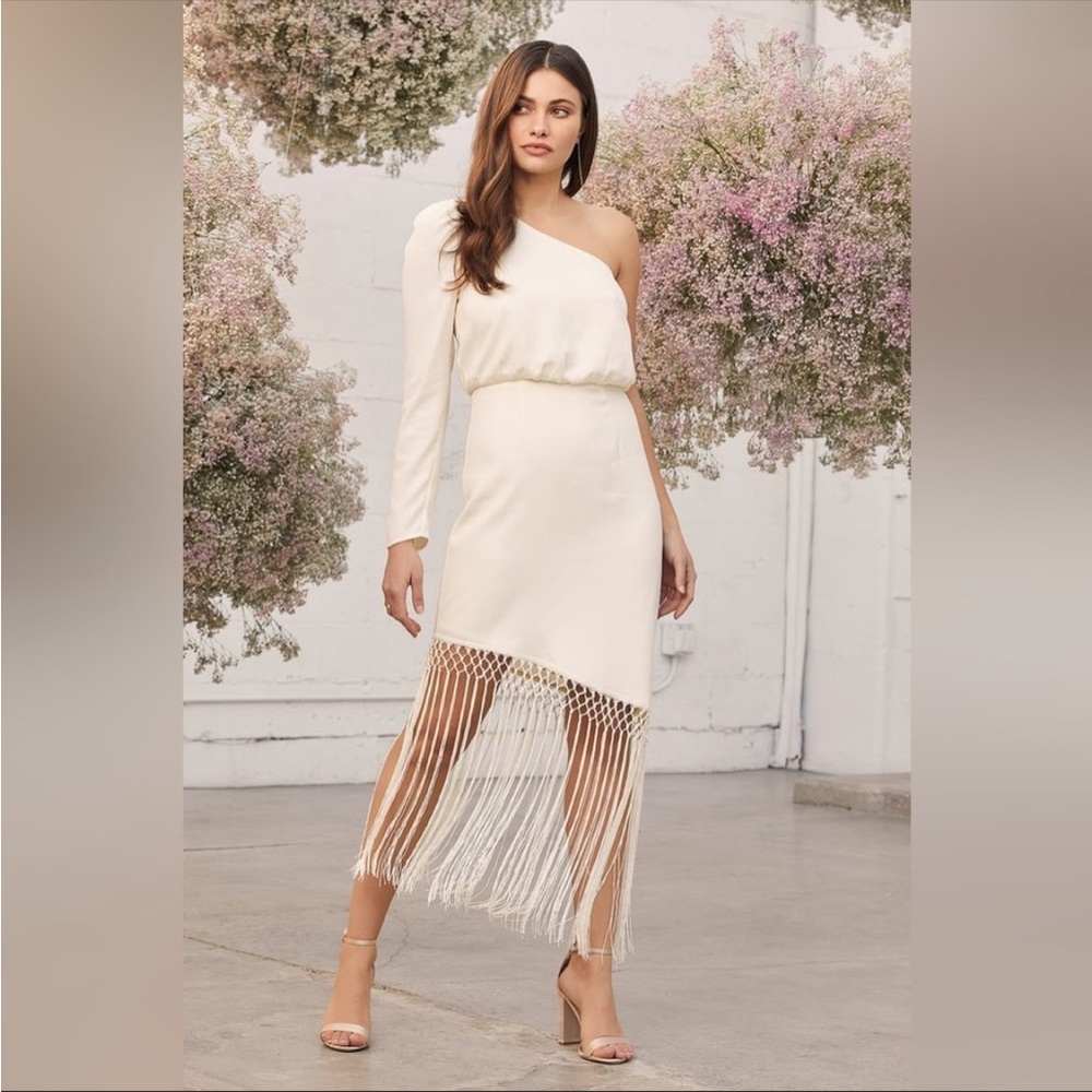 Lulus “Love at Dusk” One-Shoulder Asymmetrical Dress
